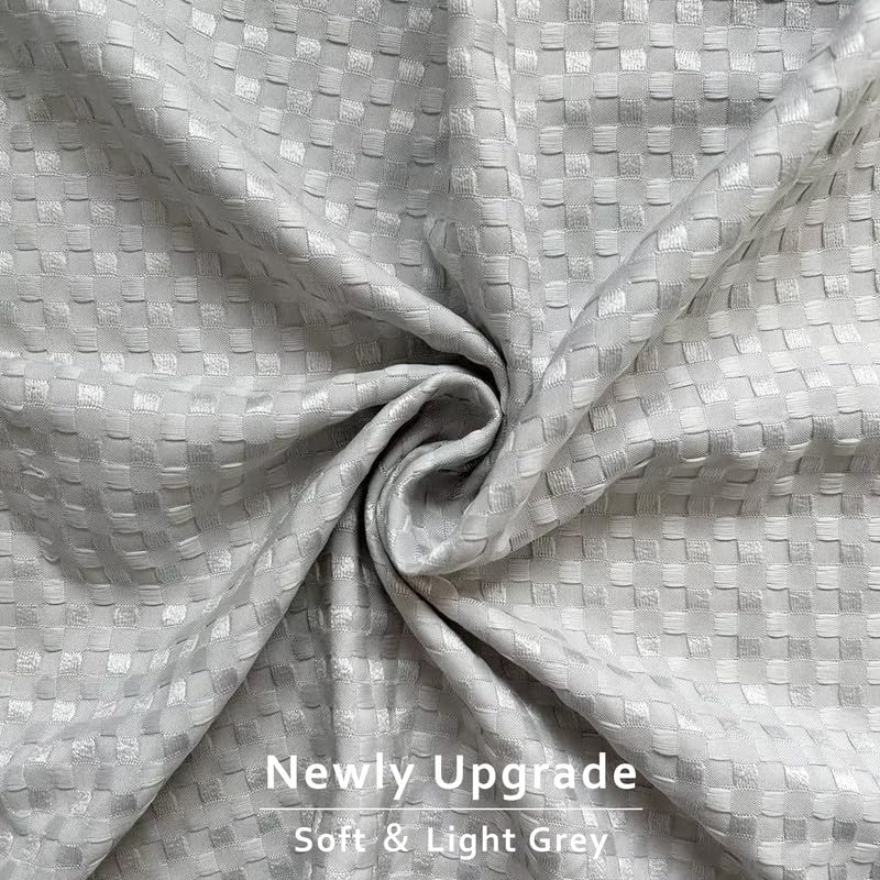 Miye Pleated Waffle Weave Bed Skirt, Tailored Dust Ruffle 16 Inch Drop Easy Fit, Machine Washable (Light Grey, Queen - 16'' Drop